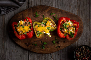 Cheeseburger Stuffed Bell Peppers (with a BBQ Twist)